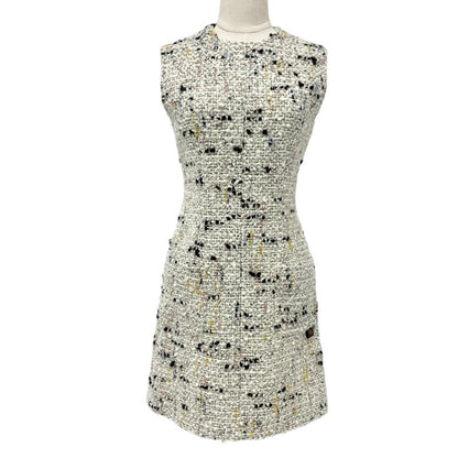 Louis Vuitton Dress Multicolor Boucles Tweed A-line Dress Monogram Sleeveless