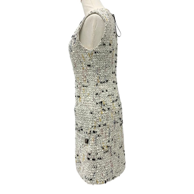Louis Vuitton Dress Multicolor Boucles Tweed A-line Dress Monogram Sleeveless