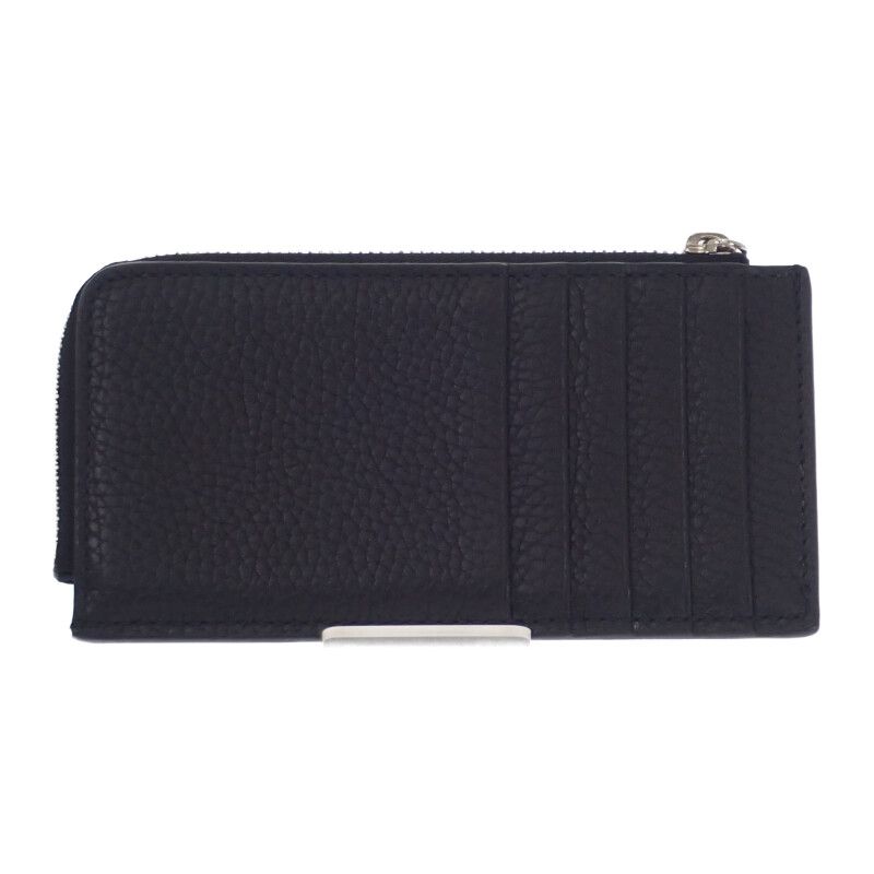 Gucci Logo Zip 835073aae1w1000 Card Case Coin Case Calfskin Black Silver