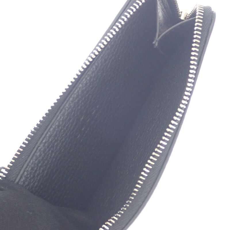 Gucci Logo Zip 835073aae1w1000 Card Case Coin Case Calfskin Black Silver