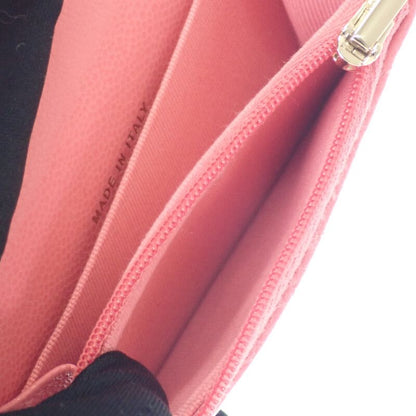 Chanel Classic Flap Ap4096 Card Case Coin Case Caviar Skin Pink Coco Mark Gold