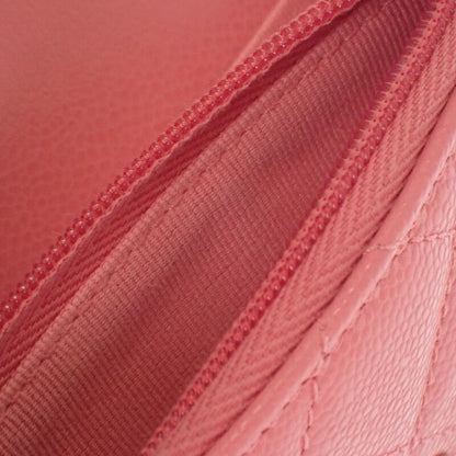 Chanel Classic Flap Ap4096 Card Case Coin Case Caviar Skin Pink Coco Mark Gold