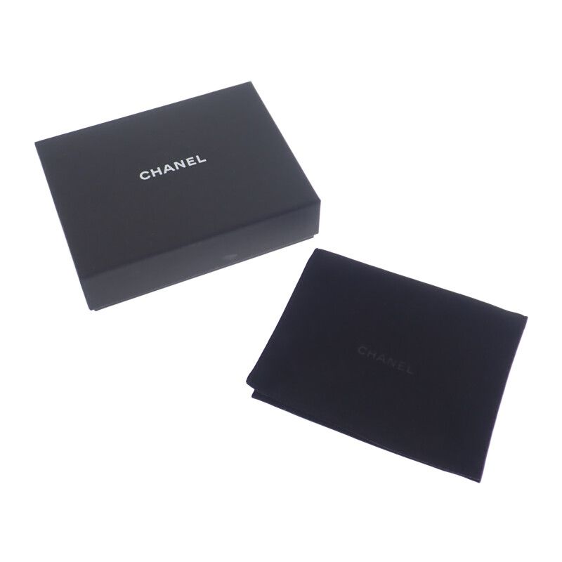 Chanel Flap Ap4342 Card Case Lambskin Light Gray Quilted Crystal Gold Hardware