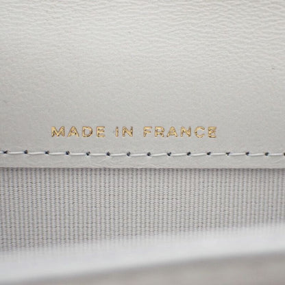 Chanel Flap Ap4342 Card Case Lambskin Light Gray Quilted Crystal Gold Hardware