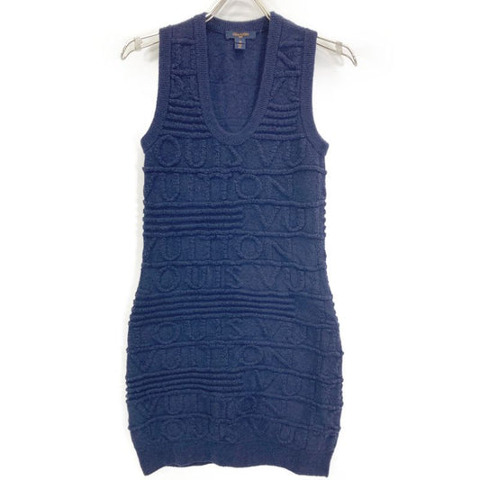 Louis Vuitton Rw202w XZX Fjkd09 Navy Knit Sleeveless Dress XS