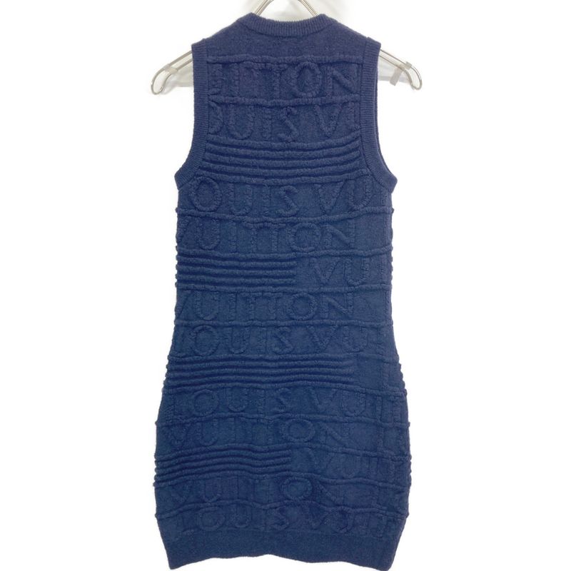 Louis Vuitton Rw202w XZX Fjkd09 Navy Knit Sleeveless Dress XS