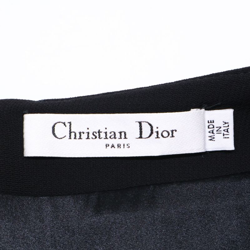 Christian DIOR Black Dot 7e21305a1810 Tulle Long Skirt 34