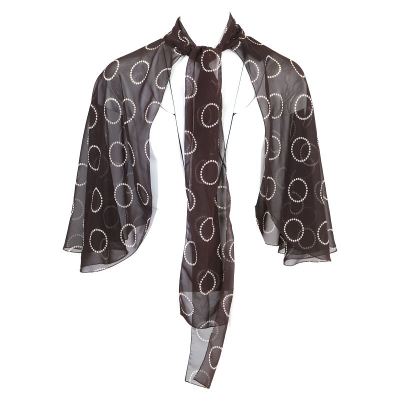 Prada Brown APD1 2023 3877 Shirt With Bow Tie 38