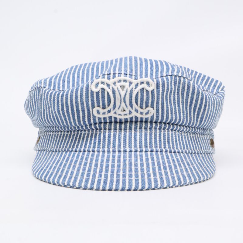 Celine 2aug1296v.08wv Triomphe Sailor Cap Cotton Hickory S