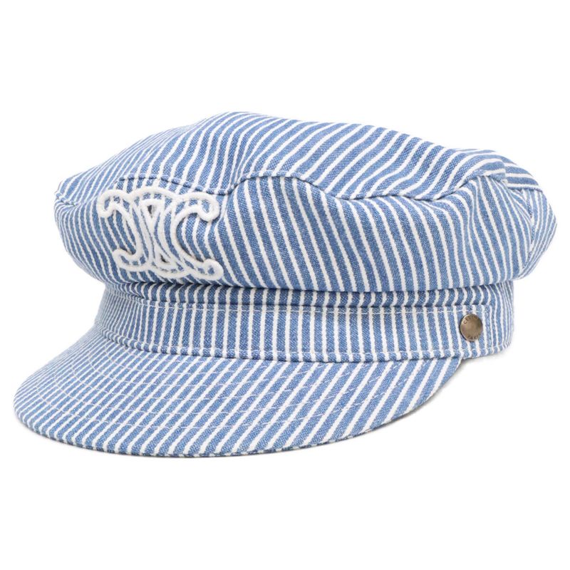 Celine 2aug1296v.08wv Triomphe Sailor Cap Cotton Hickory S