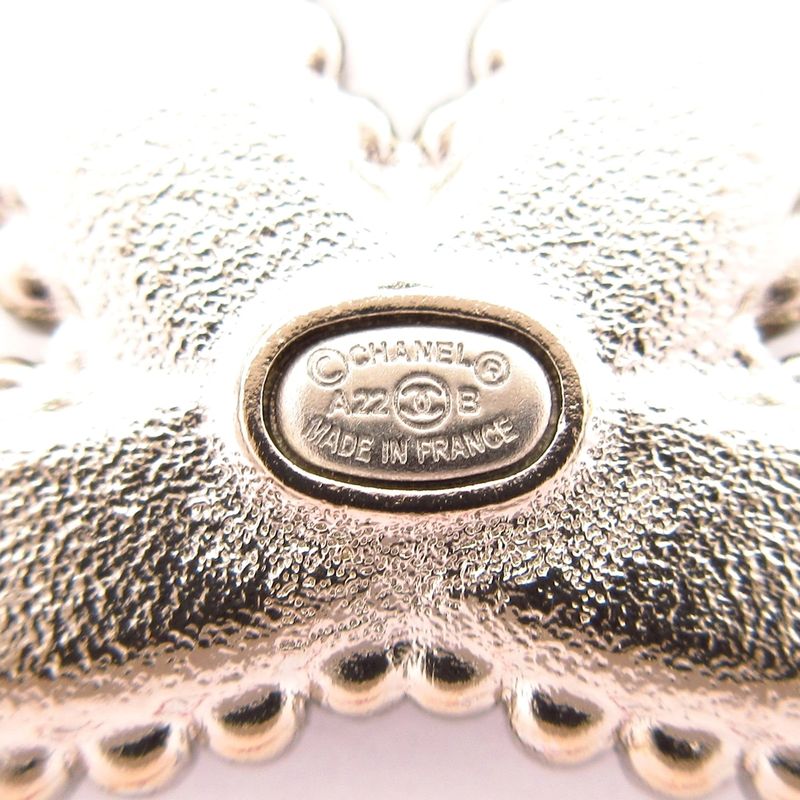 Chanel Brooch Beauty Coco Mark Leather Silver X Black X Clear