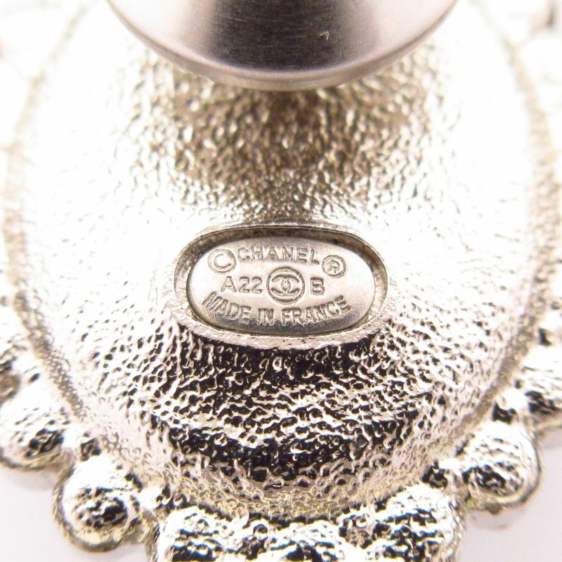 Chanel Brooch Beautiful Coco Mark Leather Silver X Clear X Black Perfume Bottle