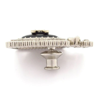 Chanel Brooch Beautiful Coco Mark Leather Silver X Clear X Black Perfume Bottle