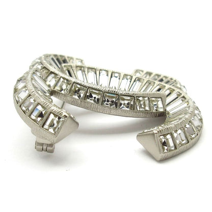 Chanel Brooch Beautiful Coco Mark Silver And Clear