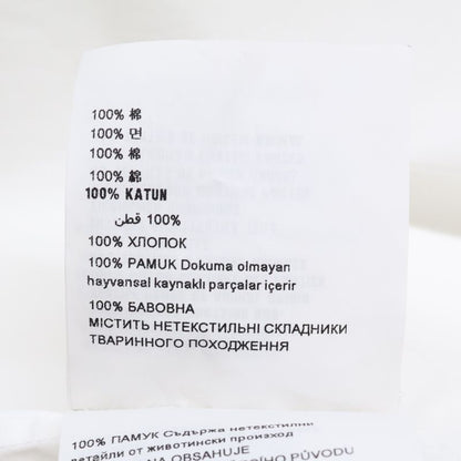 Prada P421e S201 White Cotton Triangle Logo Back Long Oxford Button Down Shirt