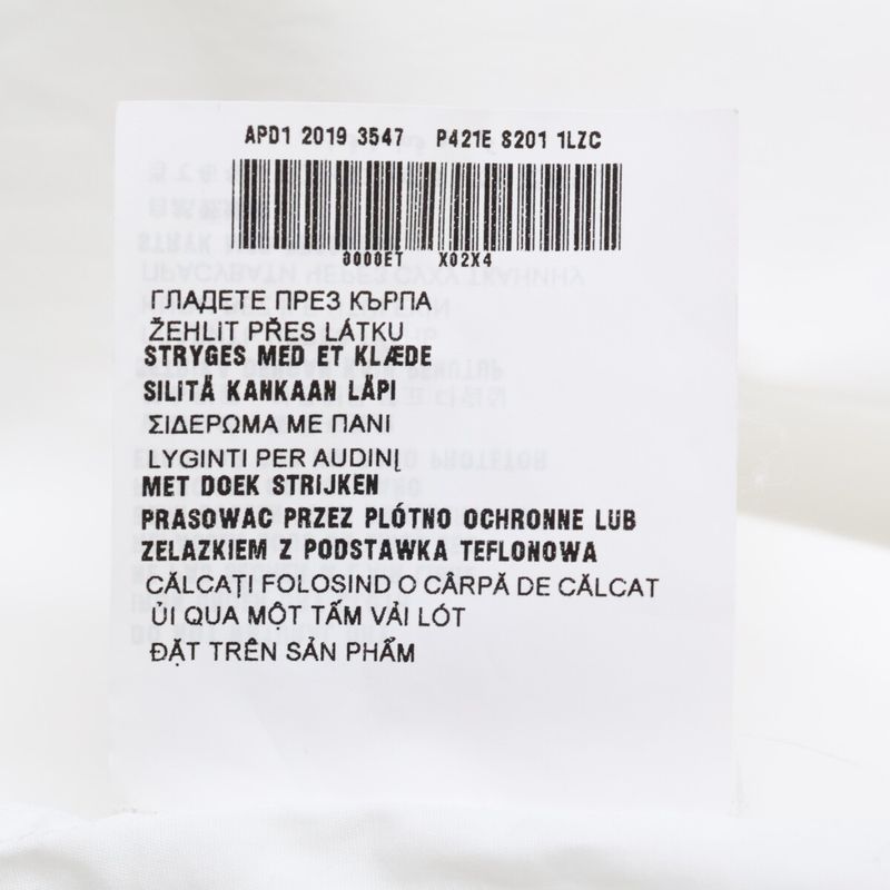 Prada P421e S201 White Cotton Triangle Logo Back Long Oxford Button Down Shirt