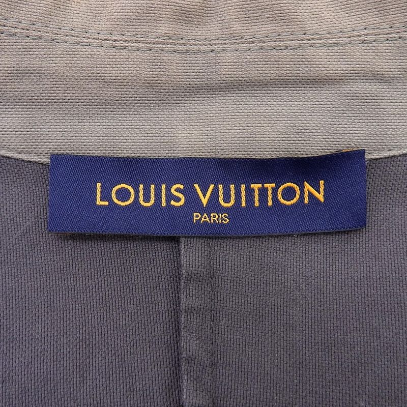 Louis Vuitton Utility Cotton Overshirt Top Men's Gray Multicolor L Rm222m ND2