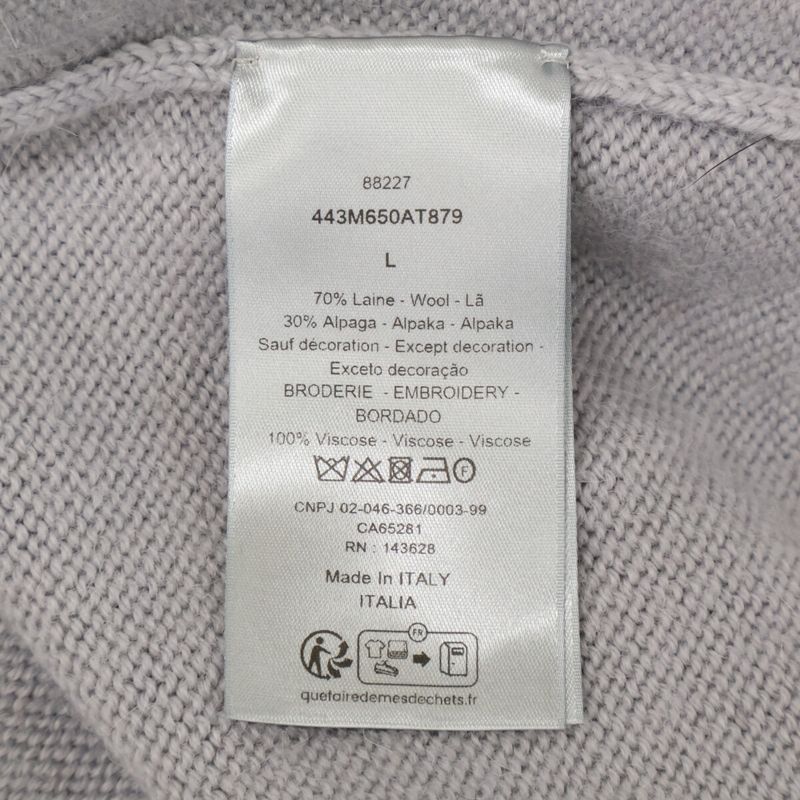 DIOR Gray Wool And Alpaca Knit L