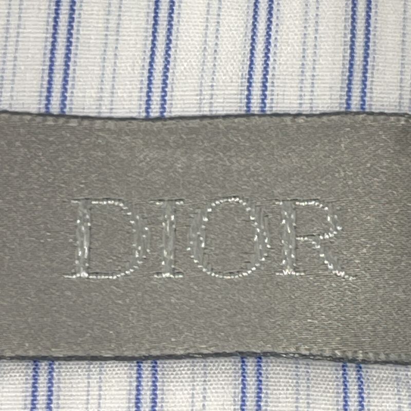 Dior Homme Dior Homme White And Blue Striped Zip-up Blouson 48