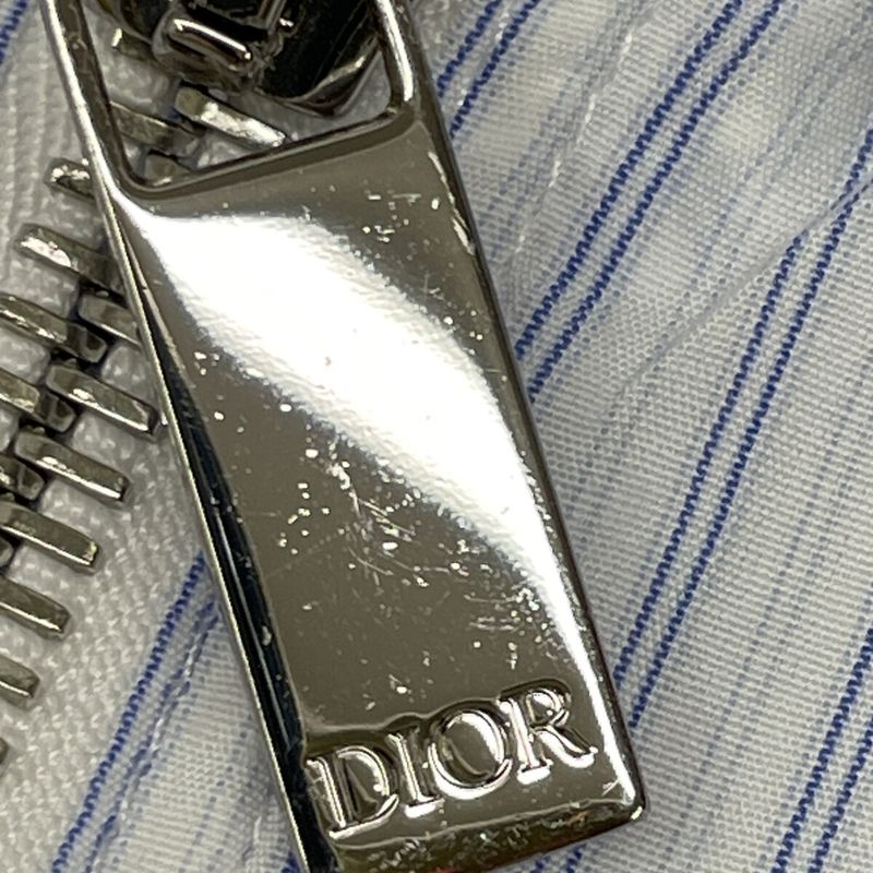 Dior Homme Dior Homme White And Blue Striped Zip-up Blouson 48