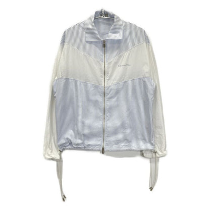 Dior Homme Dior Homme White And Blue Striped Zip-up Blouson 48