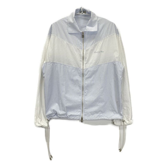 Dior Homme Dior Homme White And Blue Striped Zip-up Blouson 48