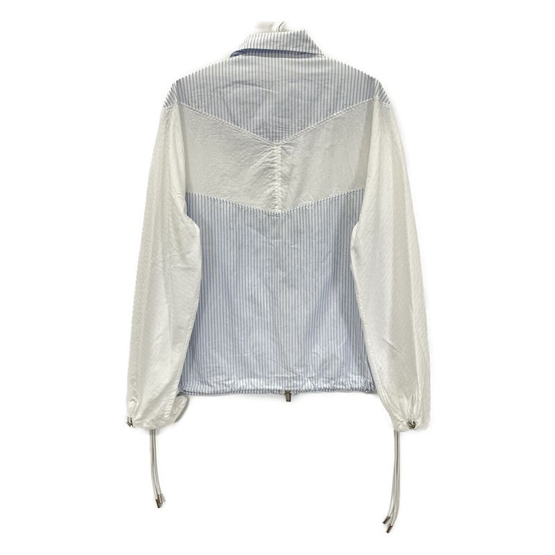 Dior Homme Dior Homme White And Blue Striped Zip-up Blouson 48