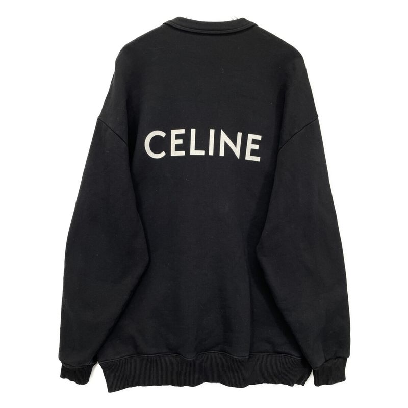 Celine Black Back Logo Sweatshirt Cardigan L