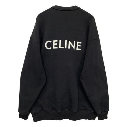 Celine Black Back Logo Sweatshirt Cardigan L