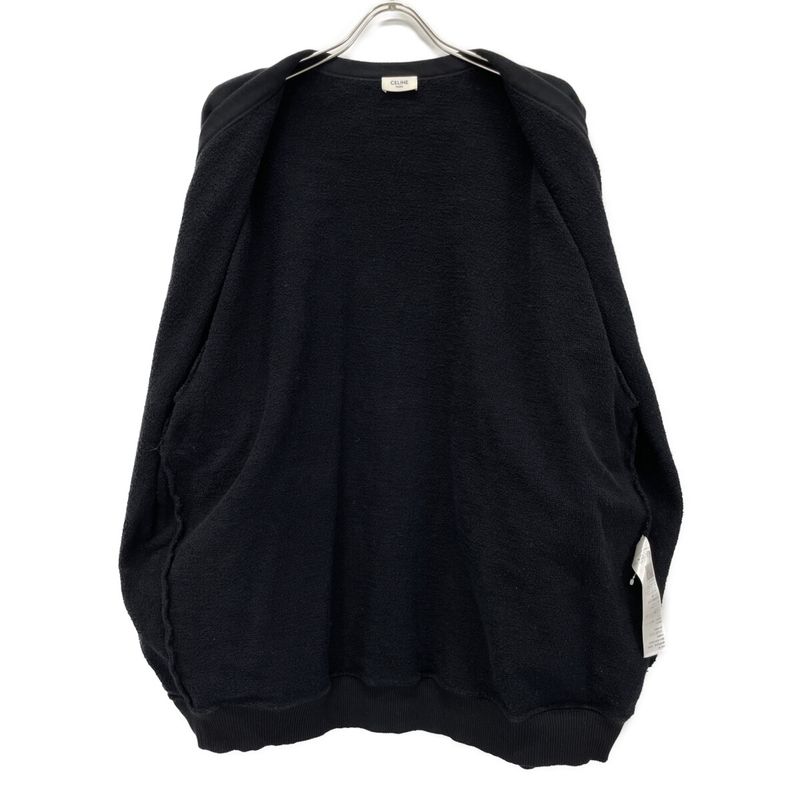 Celine Black Back Logo Sweatshirt Cardigan L