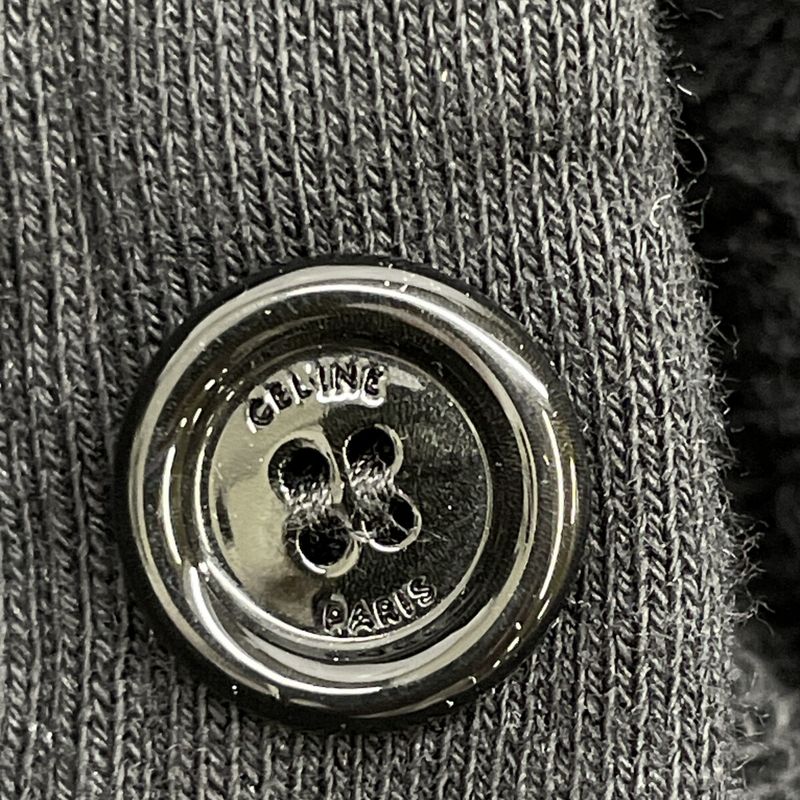 Celine Black Back Logo Sweatshirt Cardigan L