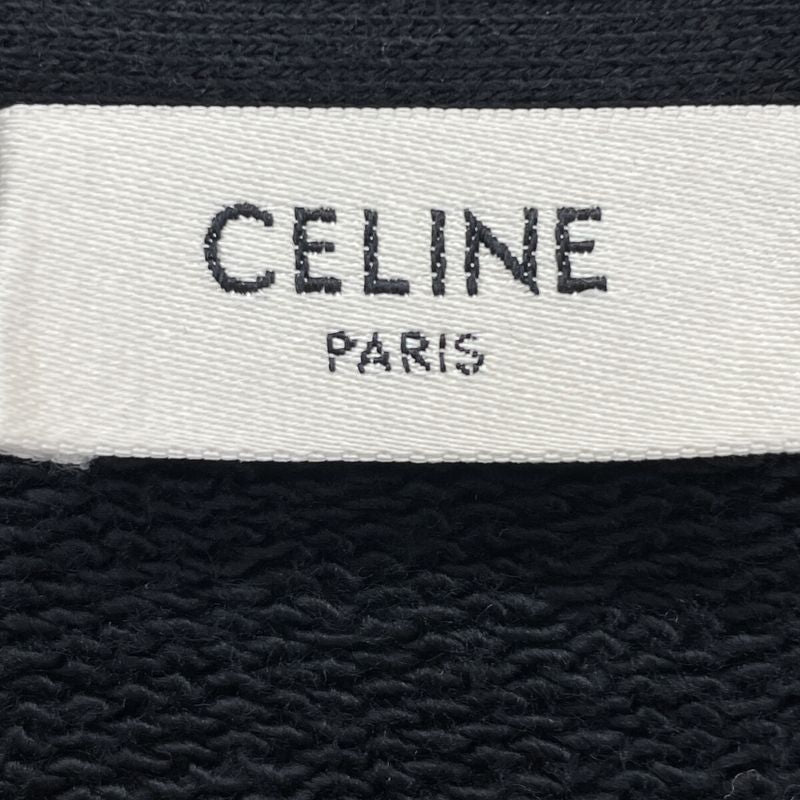Celine Black Back Logo Sweatshirt Cardigan L