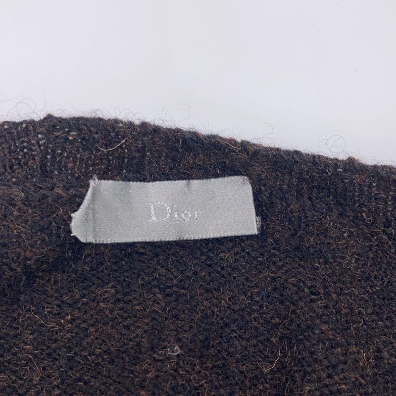 Dior Homme Dior Homme 05AW Eddie Period Brown Wool 100 V-neck Knit No