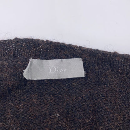 Dior Homme Dior Homme 05AW Eddie Period Brown Wool 100 V-neck Knit No