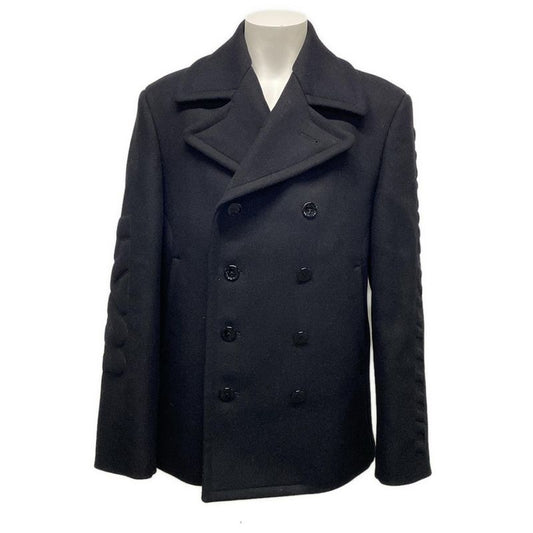 Louis Vuitton P Coat Size 46 L Men's Beautiful Technical Wool Pea Coat Rm212m