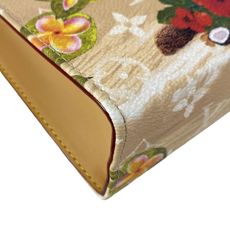 Louis Vuitton Clutch Bag Surf Monogram Beautiful Pochette Voyage M83465 Sand