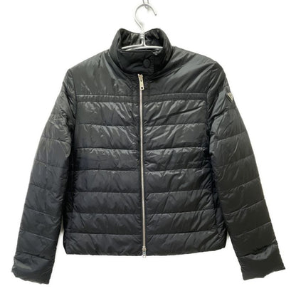 Prada 29b830 Black Triangle Plate Stand Collar Down Jacket 38