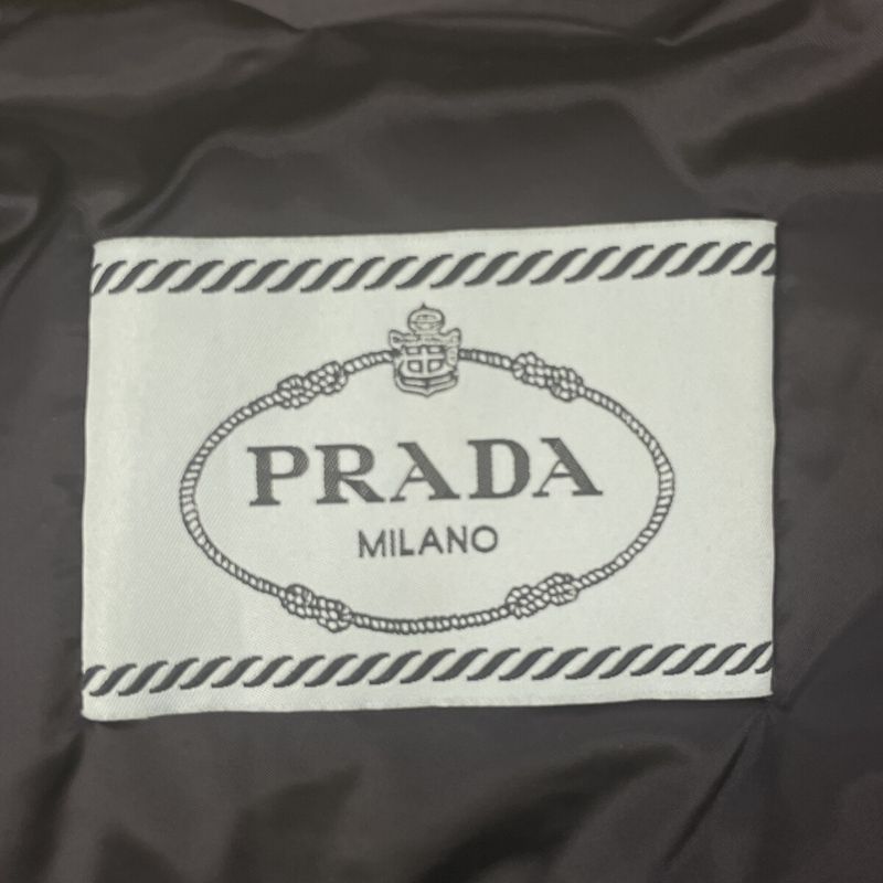Prada 29b830 Black Triangle Plate Stand Collar Down Jacket 38