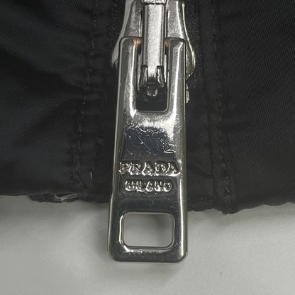 Prada 29b830 Black Triangle Plate Stand Collar Down Jacket 38