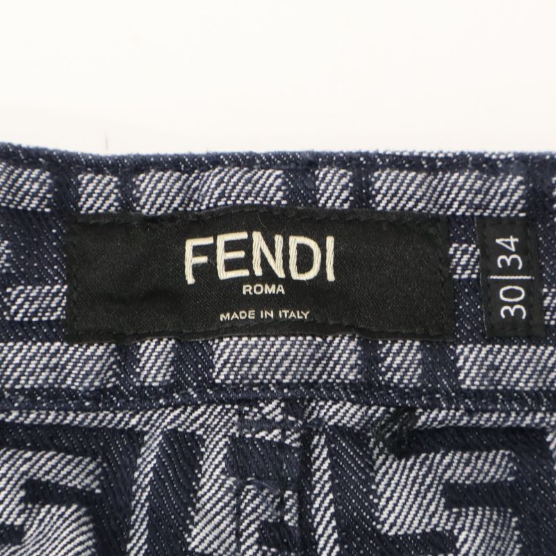 Fendi 22 Flp302 FF Logo Zucca Denim Pants 30