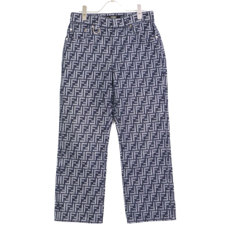 Fendi 22 Flp302 FF Logo Zucca Denim Pants 30