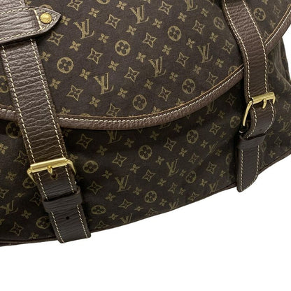 Louis Vuitton Shoulder Bag Monogram Mini Lin Saumur XL M95220 Ebène
