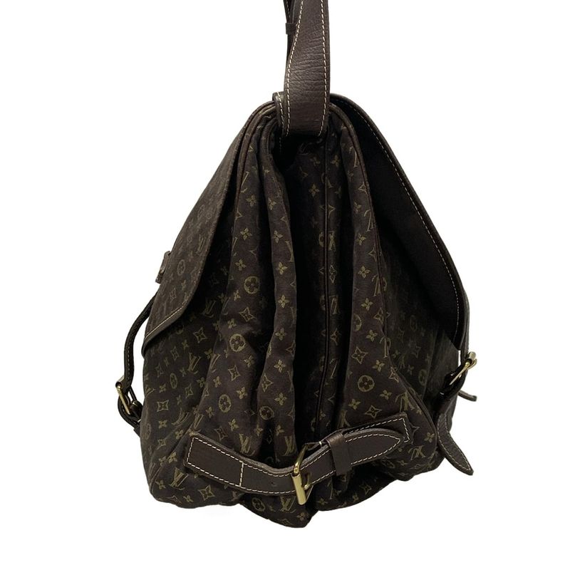 Louis Vuitton Shoulder Bag Monogram Mini Lin Saumur XL M95220 Ebène