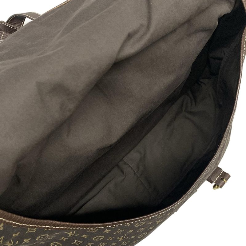 Louis Vuitton Shoulder Bag Monogram Mini Lin Saumur XL M95220 Ebène