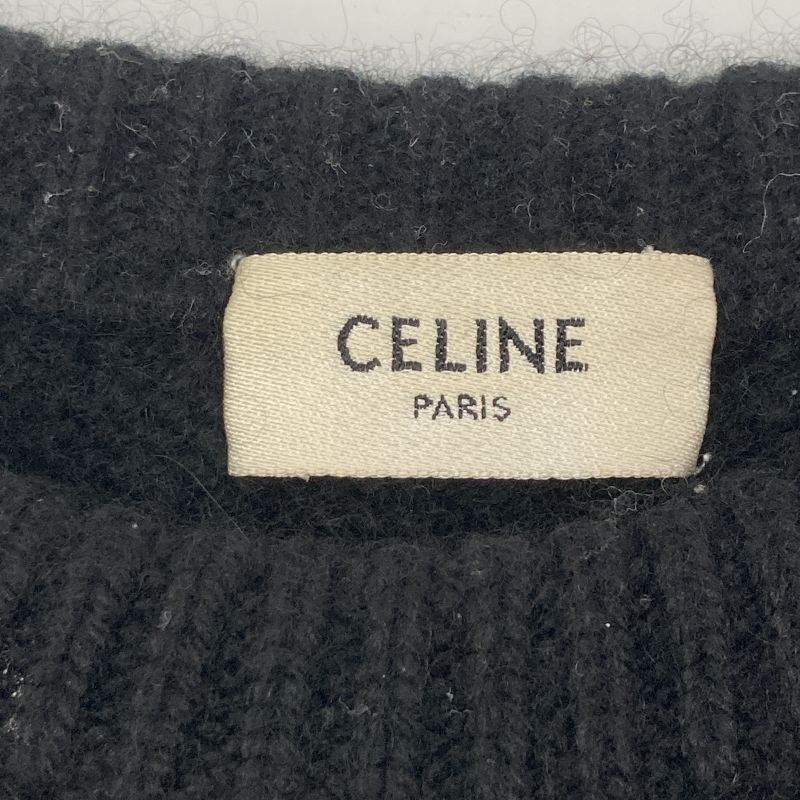 Celine 2a172384d Eddy Period Black 100% Cashmere Crew Neck Knit Sweater S