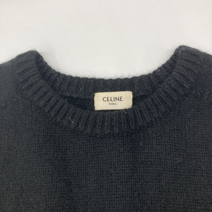 Celine 2a172384d Eddy Period Black 100% Cashmere Crew Neck Knit Sweater S