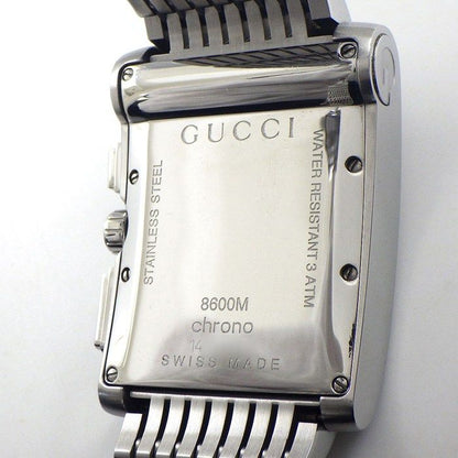 Gucci Watch G Metro 8600m Rectangular Black Dial Date Chronograph Small Second