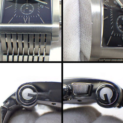 Gucci Watch G Metro 8600m Rectangular Black Dial Date Chronograph Small Second