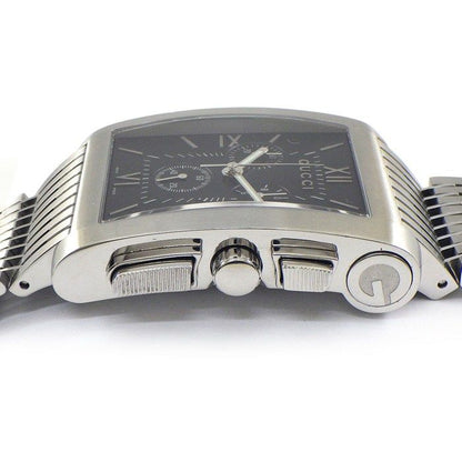 Gucci Watch G Metro 8600m Rectangular Black Dial Date Chronograph Small Second