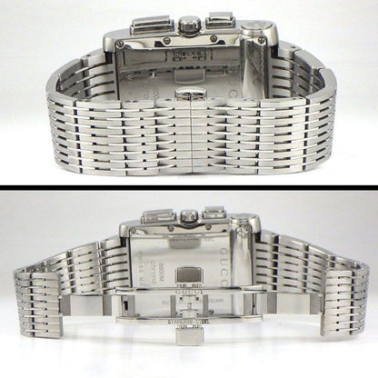 Gucci Watch G Metro 8600m Rectangular Black Dial Date Chronograph Small Second